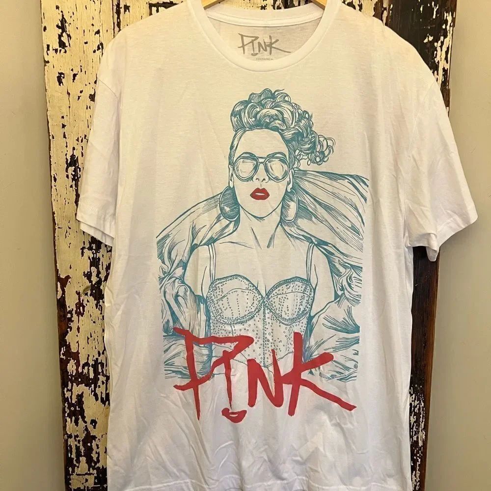 NWOT. Women’s Goodie Two Sleeves x Pink cartoon graphic T-shirt.  Size 1X.